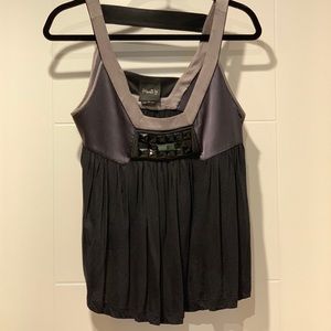 Hanii Y black silk jewel top size 8